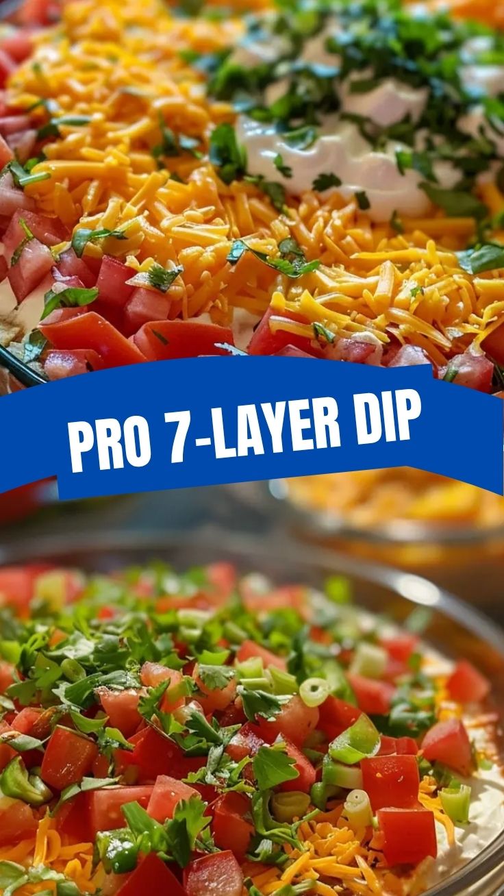 A vibrant 7-layer dip showcasing each distinct layer