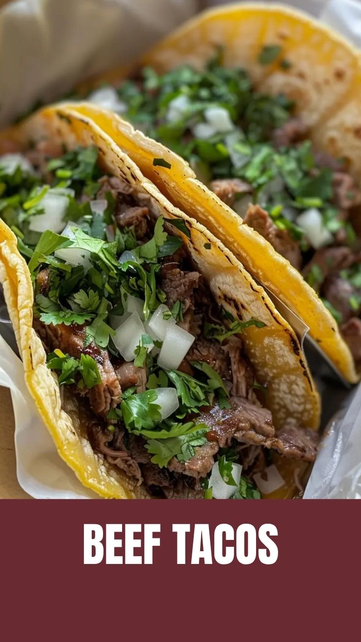 Close-up of a perfectly prepared beef taco with fresh toppings