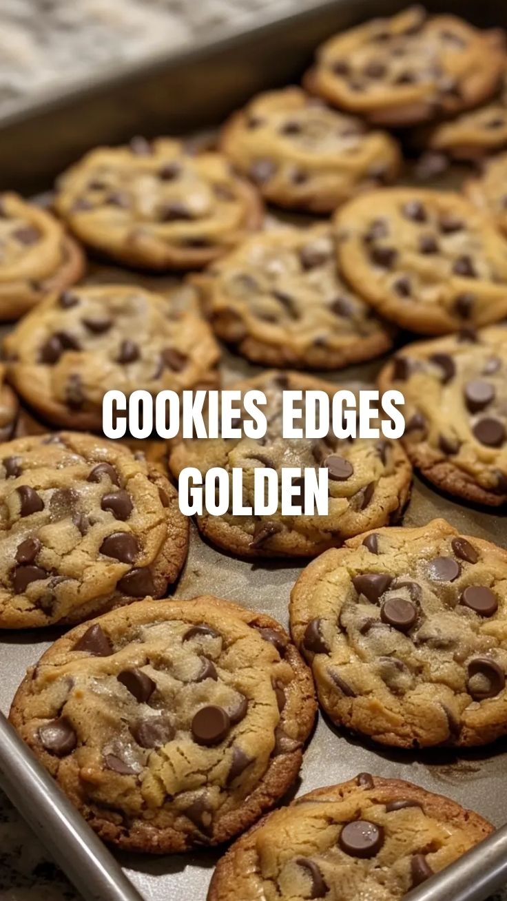 A close-up of freshly baked chewy cookies with a soft center