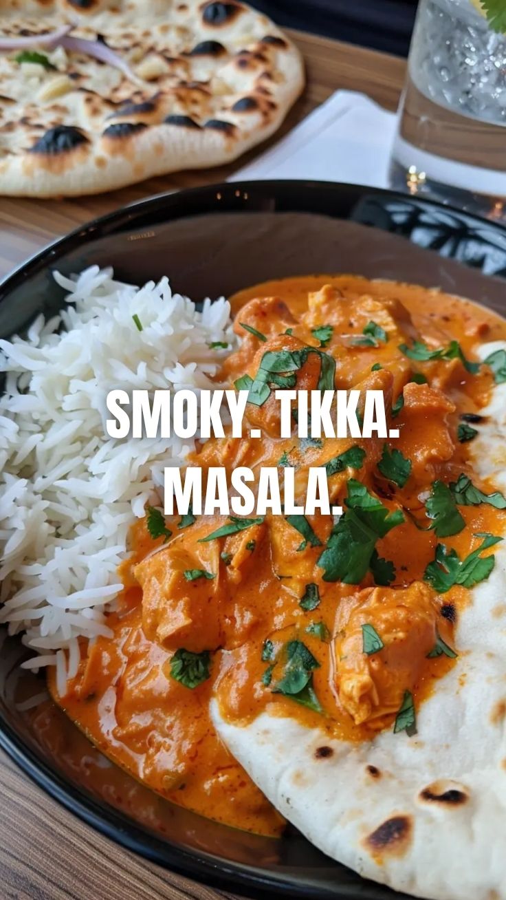 Chicken Tikka Masala served in a traditional dish