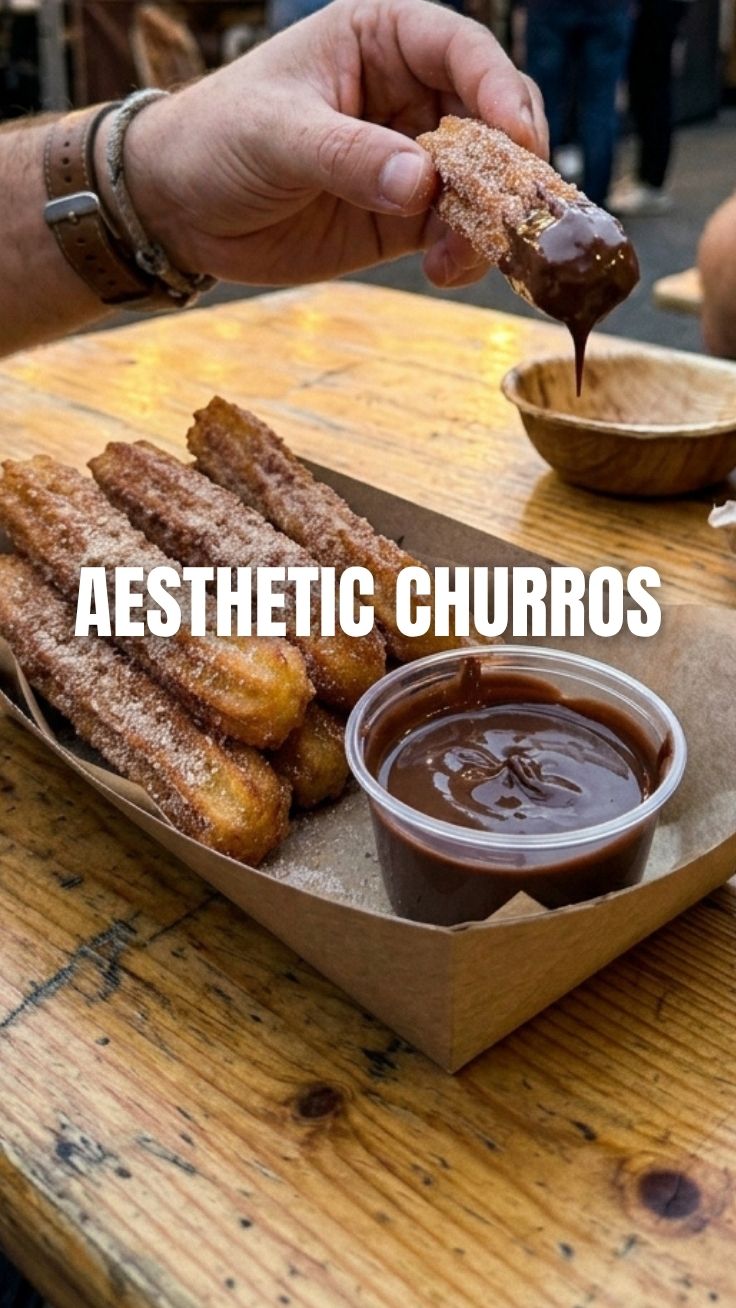 A plate of freshly made churros, golden and crispy