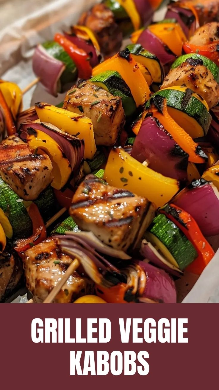 Assorted grilled veggie kabobs with vibrant bell peppers and zucchini