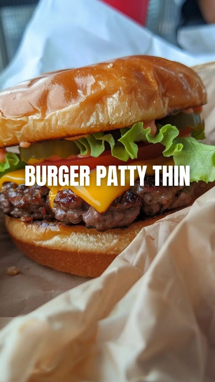 A perfectly cooked smash burger with melted cheese and fresh toppings.