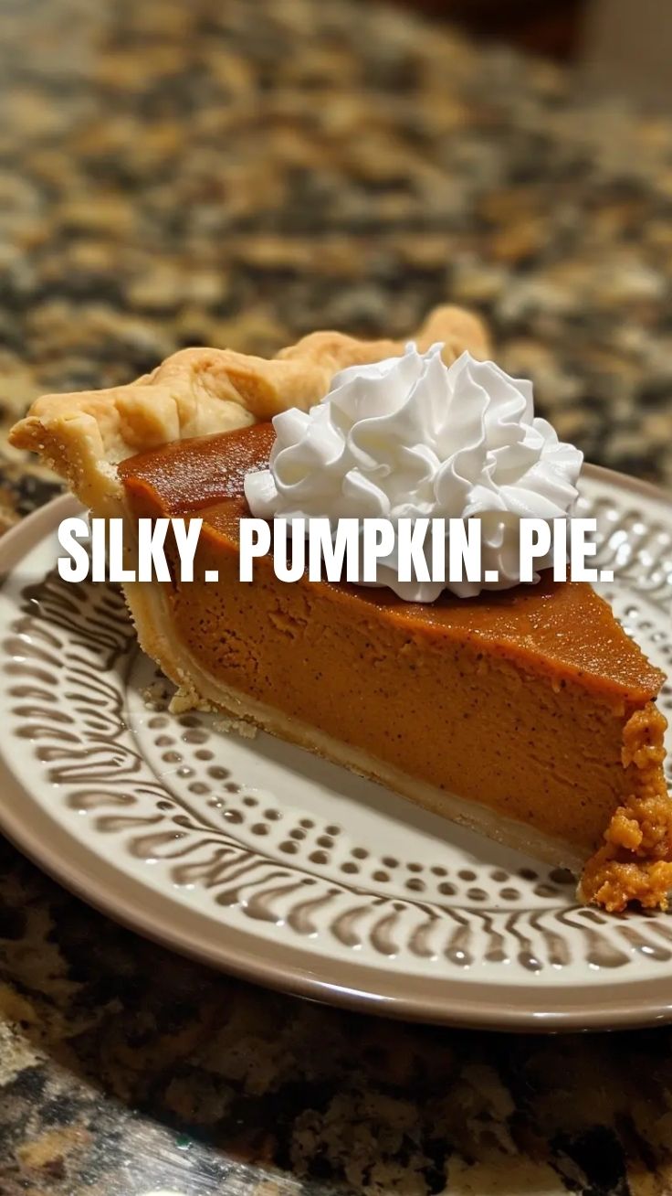 A freshly baked whole pumpkin pie with a golden-brown crust