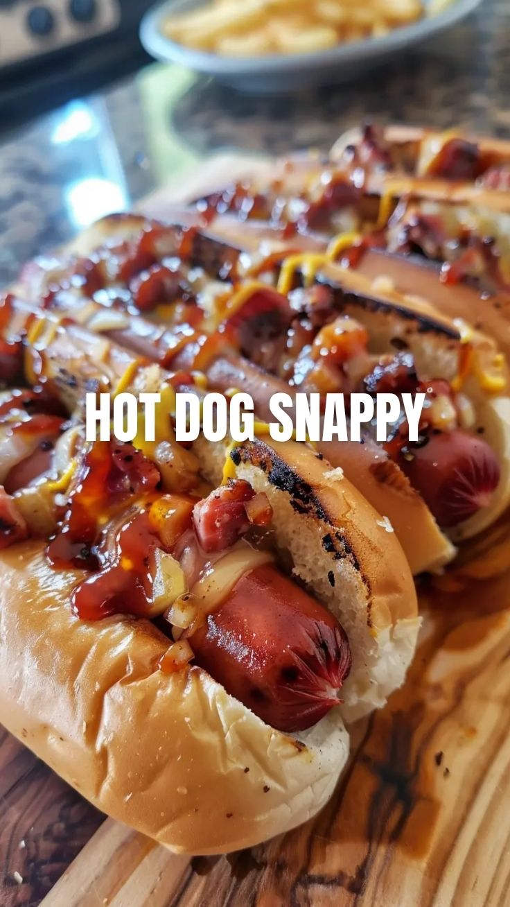 A freshly grilled hot dog in a soft bun, topped with classic condiments.