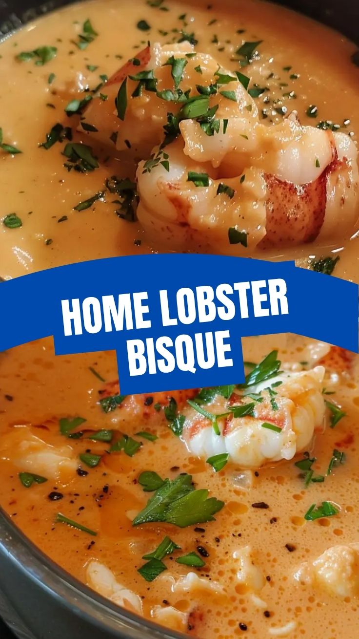 A bowl of savory lobster bisque, artfully presented