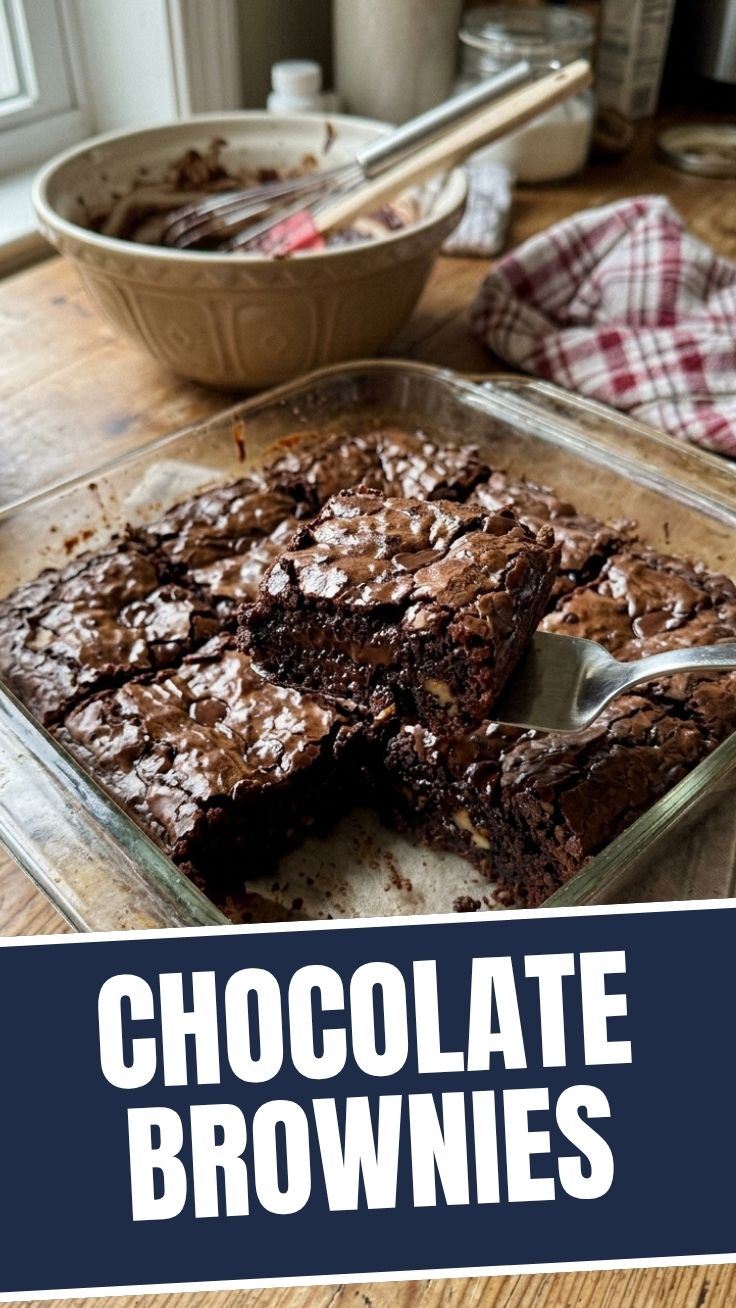 A plate of delicious chocolate brownies with a rich, dark color and crinkly tops.