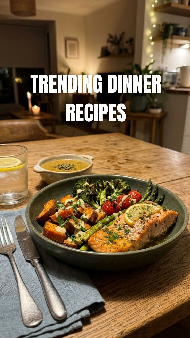 A steaming bowl of healthy cozy dinner recipes with fresh herbs