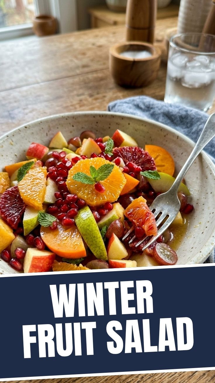 A colorful and refreshing winter fruit salad.