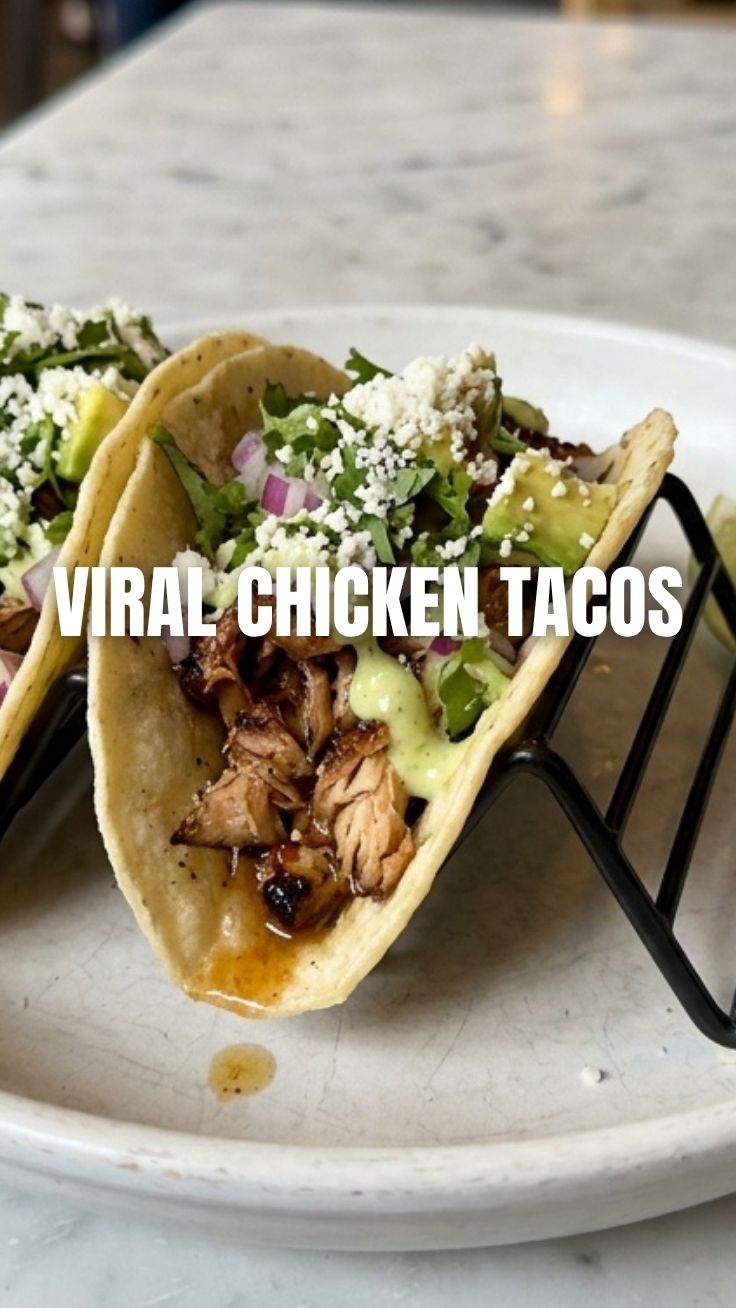 Delicious chicken tacos with fresh toppings