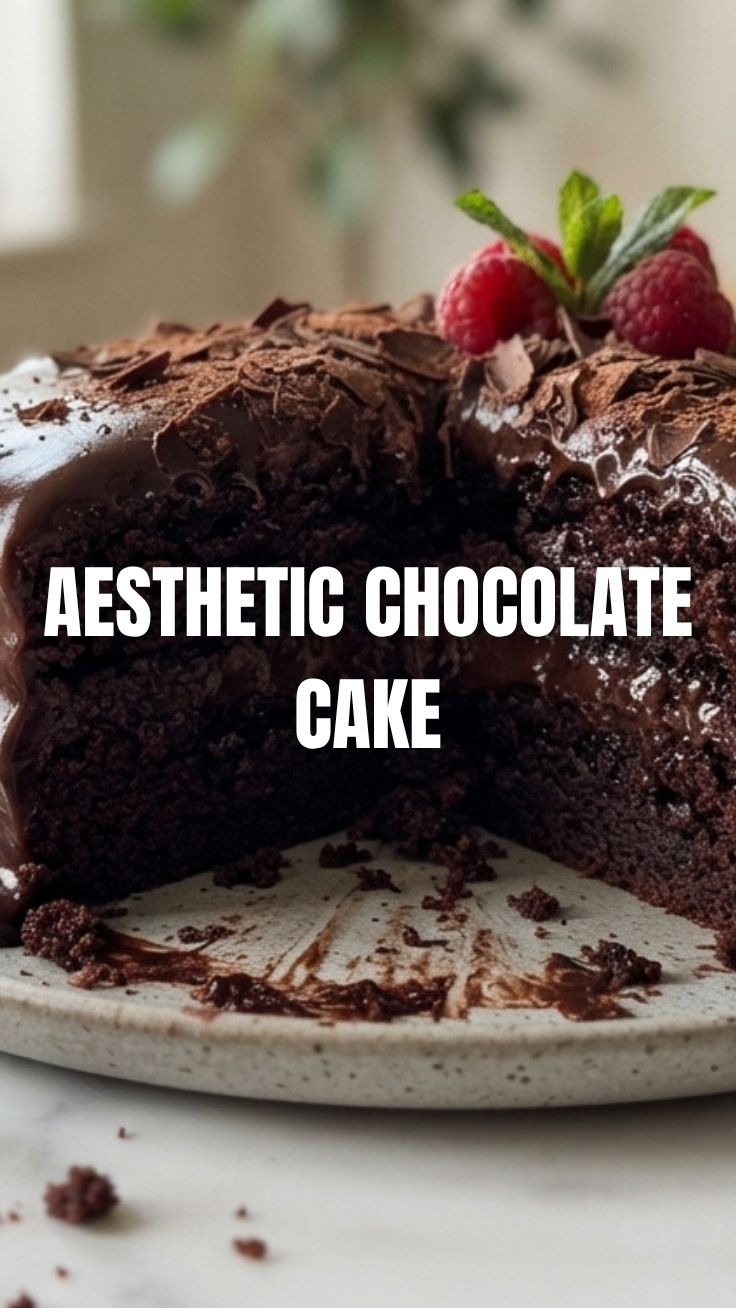 A decadent chocolate cake with frosting, ready to be served.