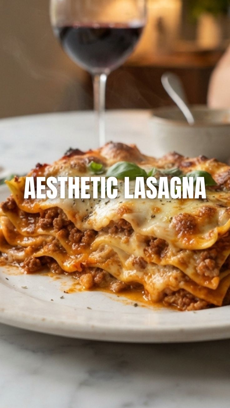 A freshly baked lasagna with melted cheese and red sauce.