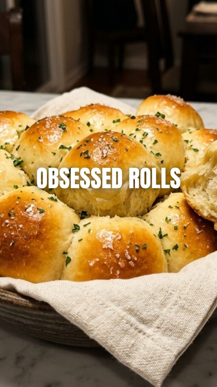 A basket of freshly baked dinner rolls, golden brown and perfectly soft.
