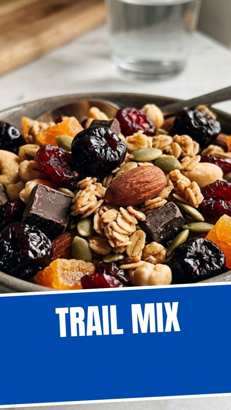 A delicious assortment of trail mix with nuts, seeds, and dried fruit