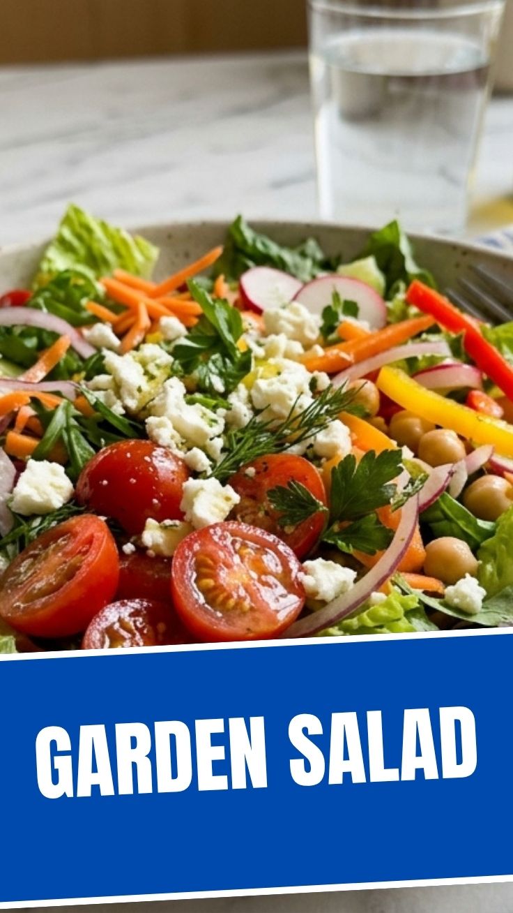 A bowl of fresh garden salad with mixed greens and colorful vegetables.