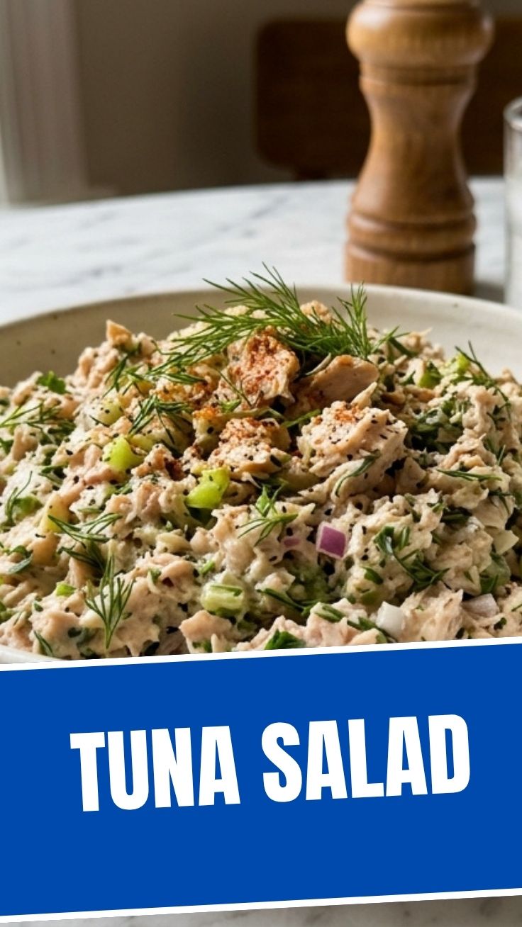 A bowl of fresh tuna salad, ready to eat