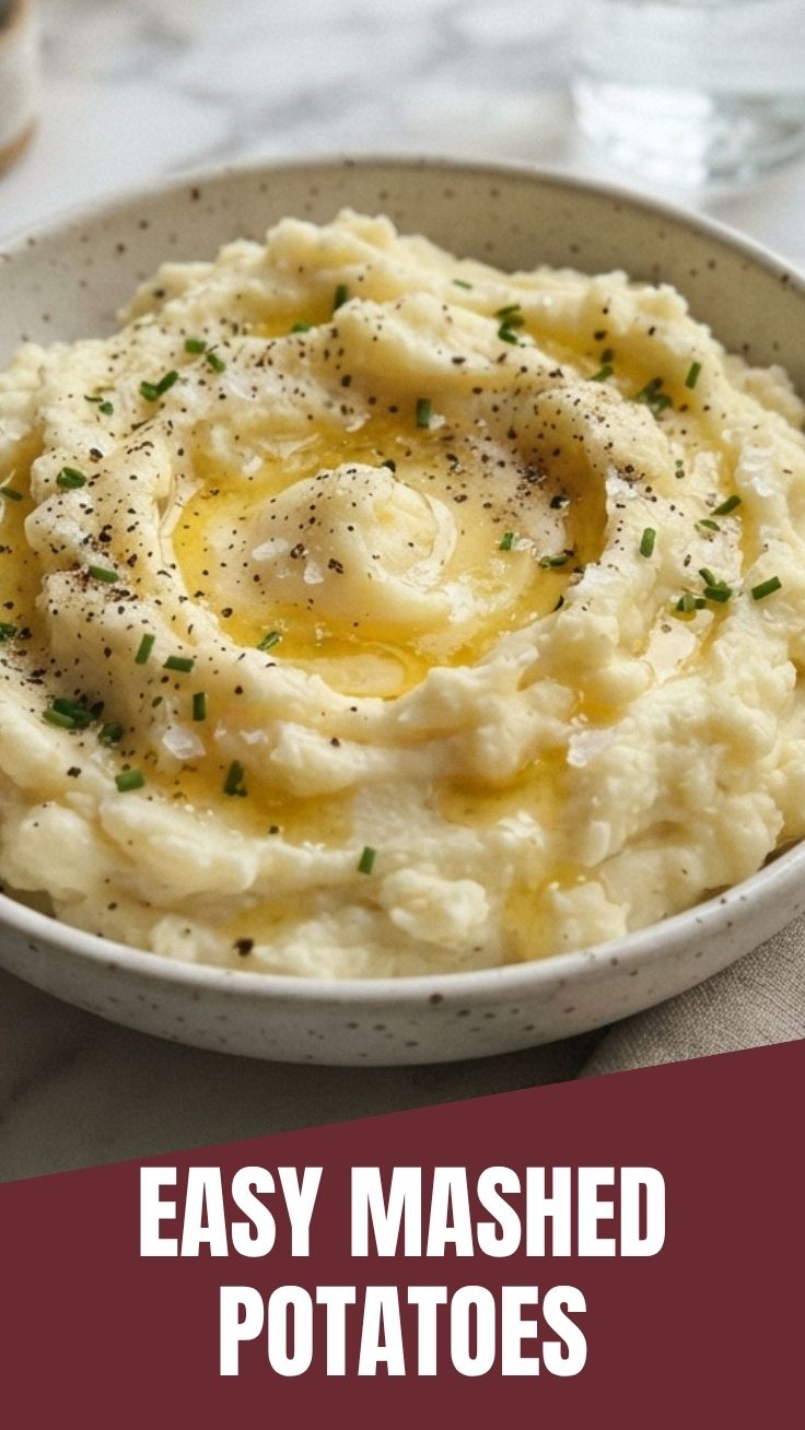 A serving of fluffy white mashed potatoes in a bowl