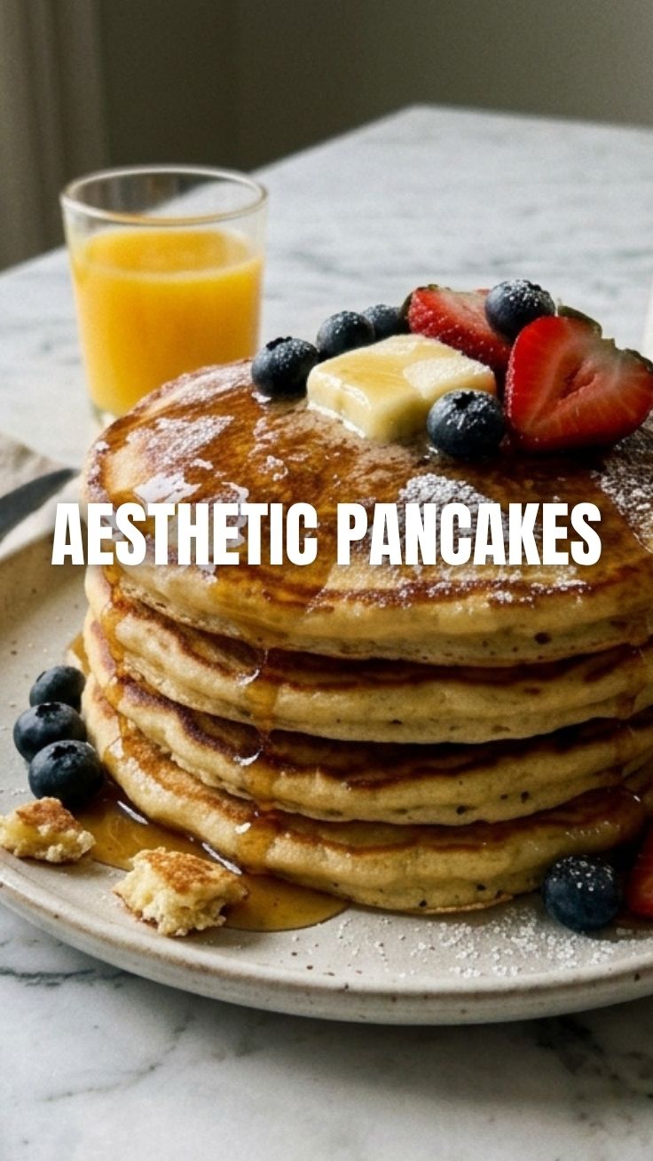 A stack of fluffy homemade pancakes with syrup