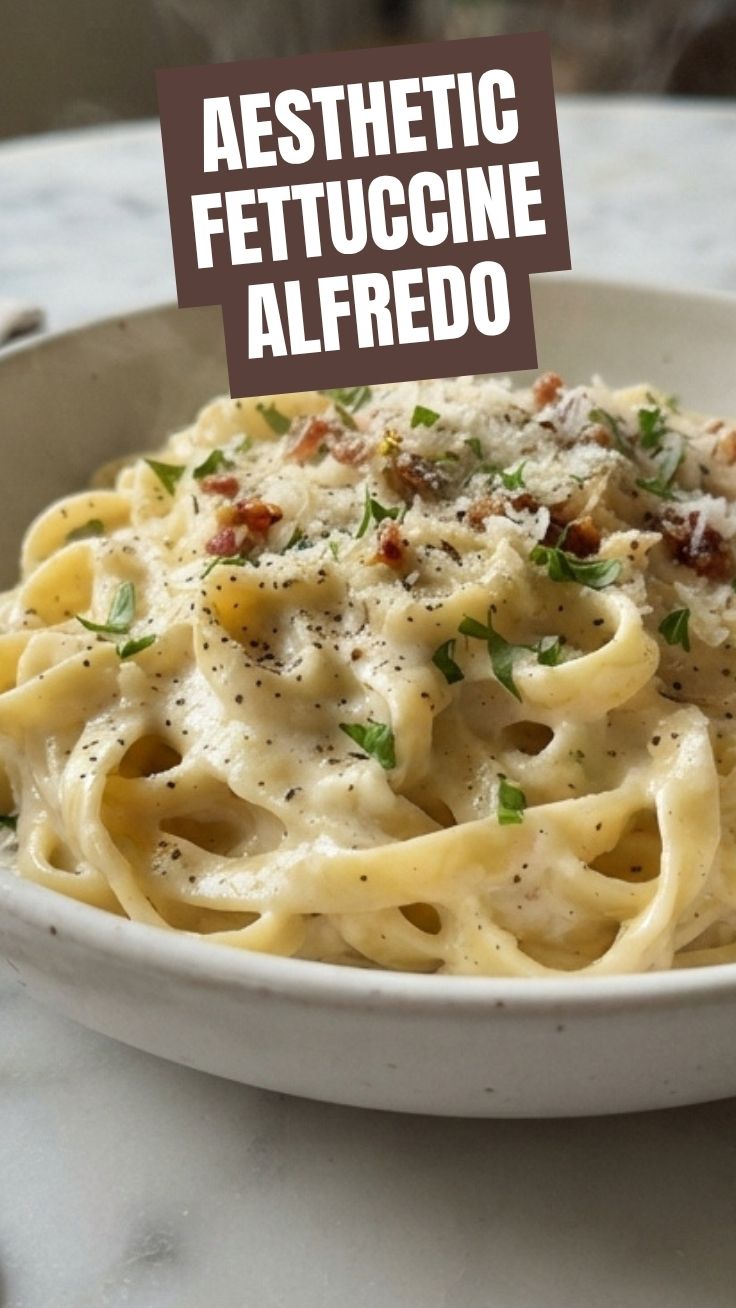 A plate of creamy fettuccine Alfredo garnished with fresh parsley
