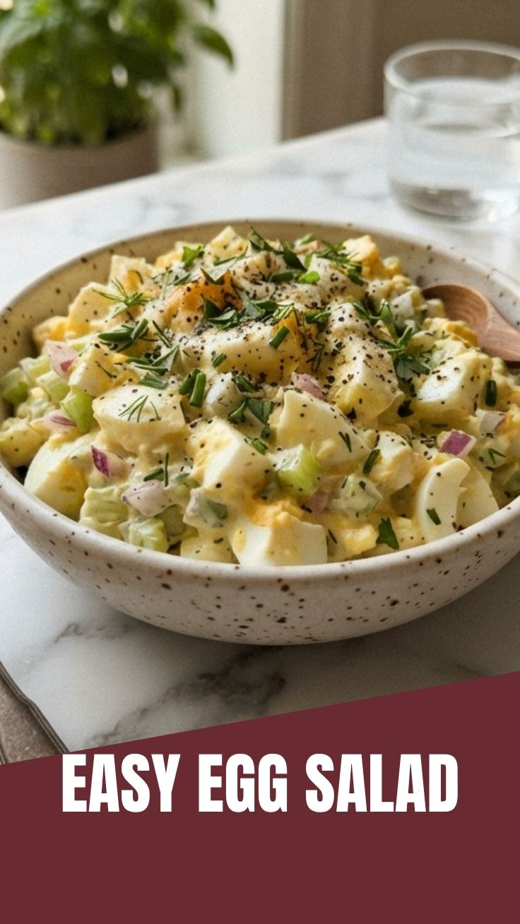 A bowl of perfectly prepared egg salad, ready to serve.